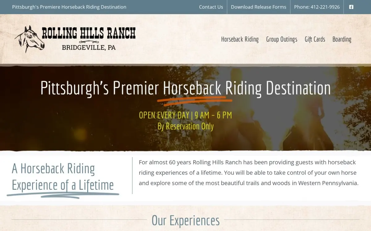 The Rolling Hills Ranch website as built