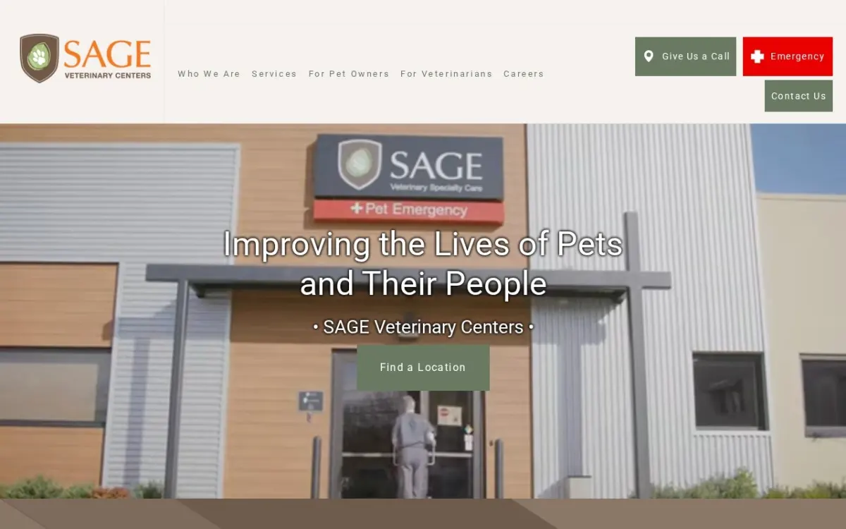 The Emergency Vet & Specialty Hospital website as built