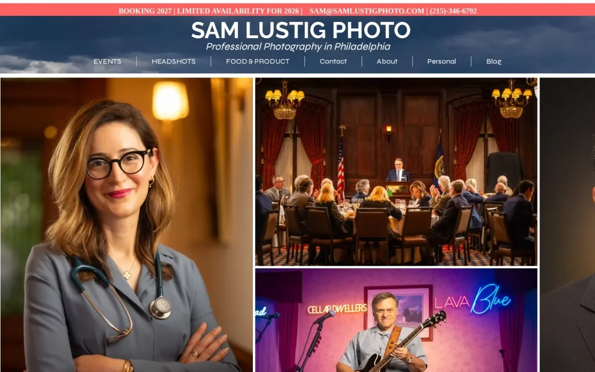 The Headshot & Event Photographer website as built