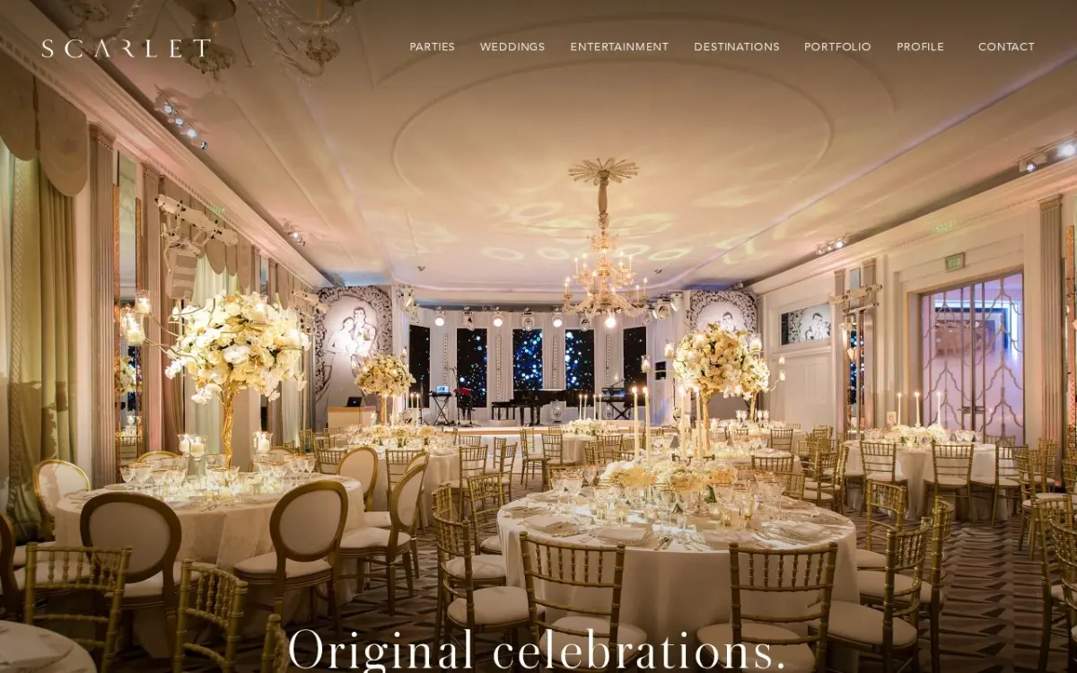The International Luxury Event Planners website as built