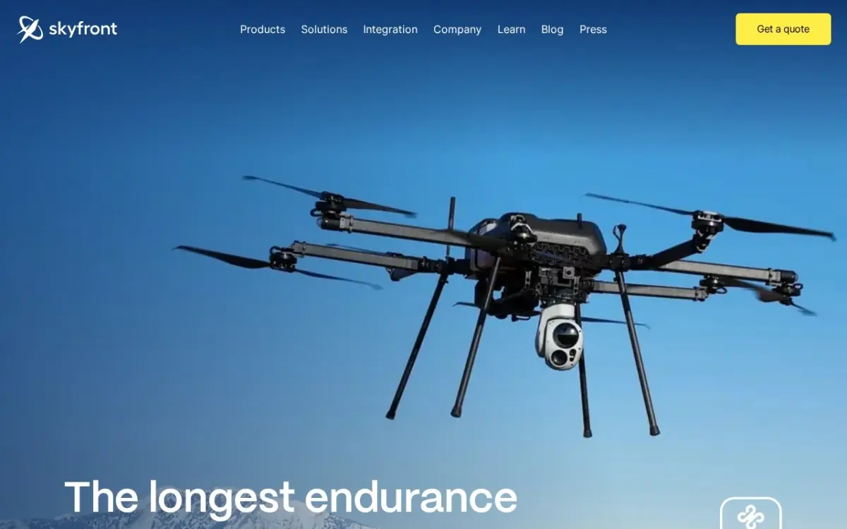 The Skyfront website as built