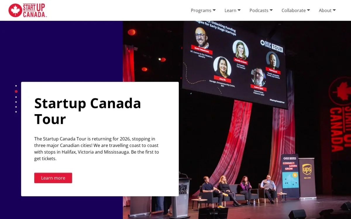The Startup Canada website as built