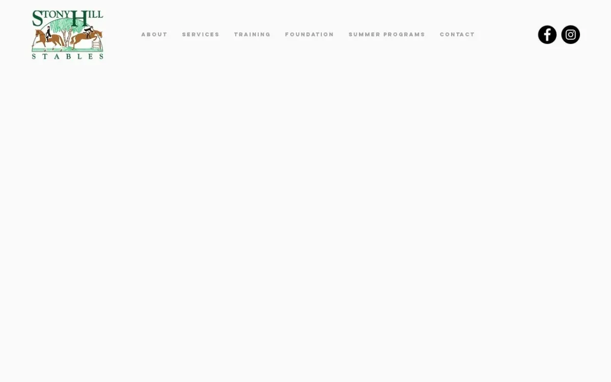 The Stony Hill Stables website as built