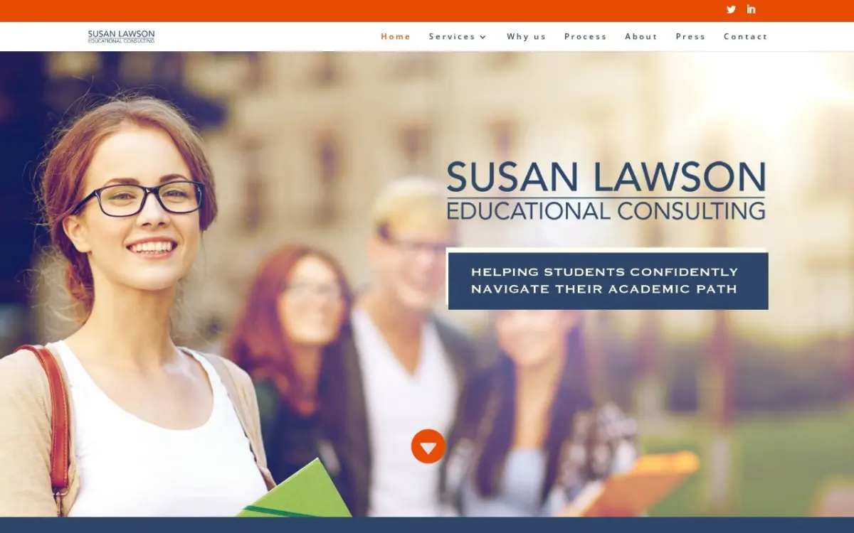 The Susan Lawson Educational Consulting website as built