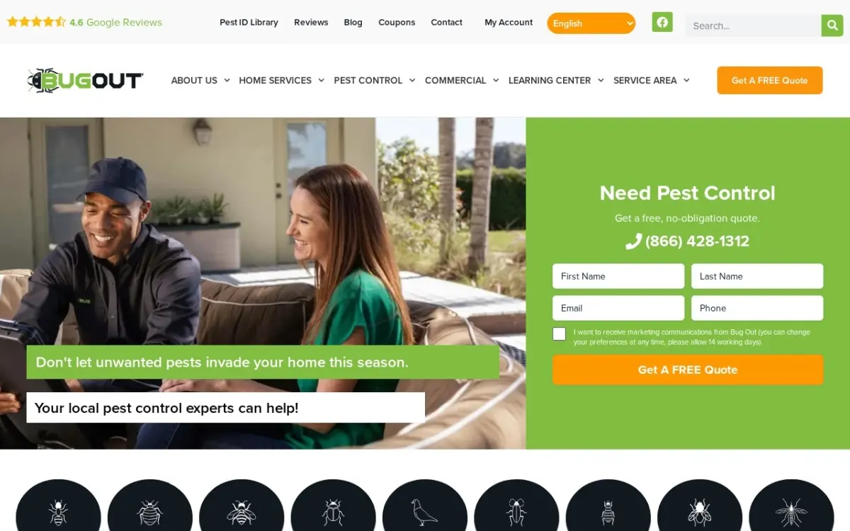 The Your Local Exterminator website as built