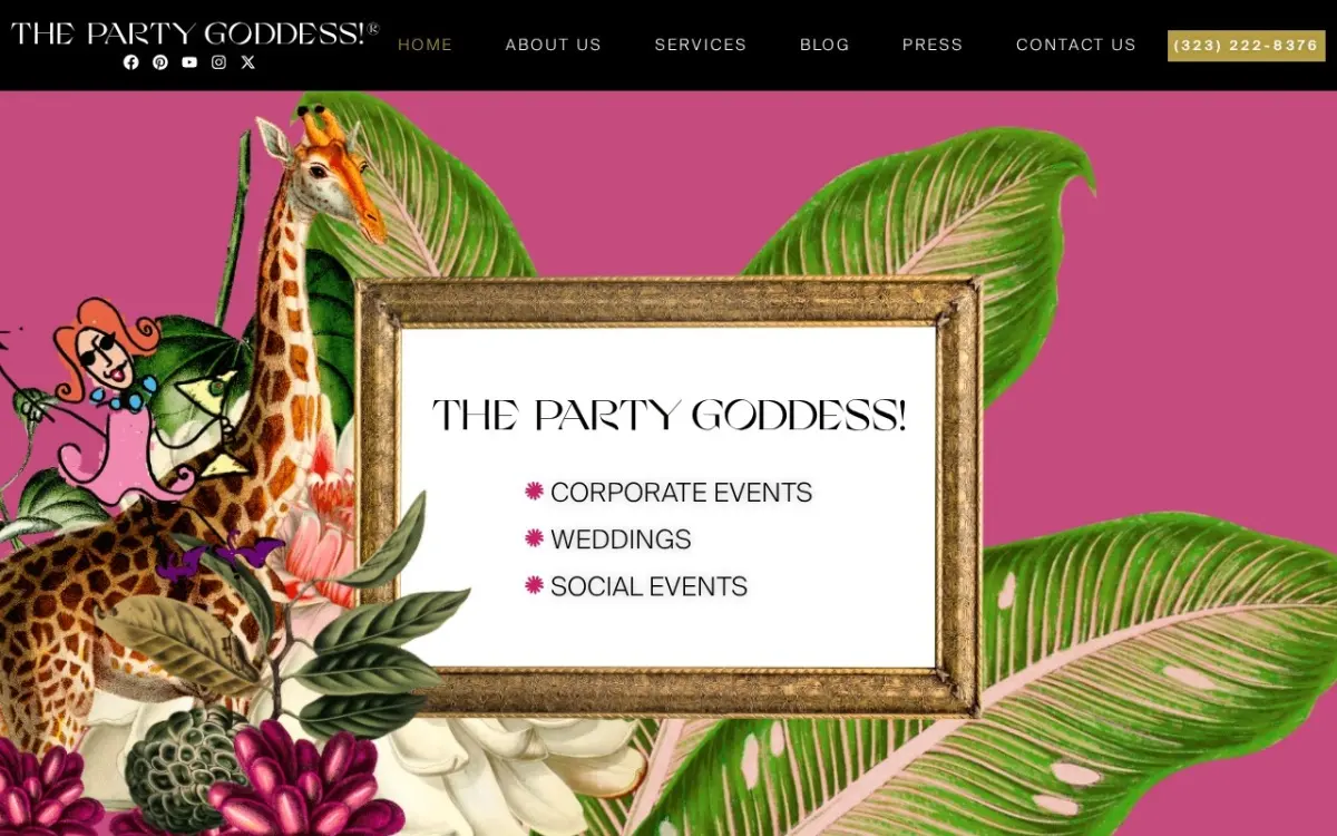 The The Party Goddess! website as built
