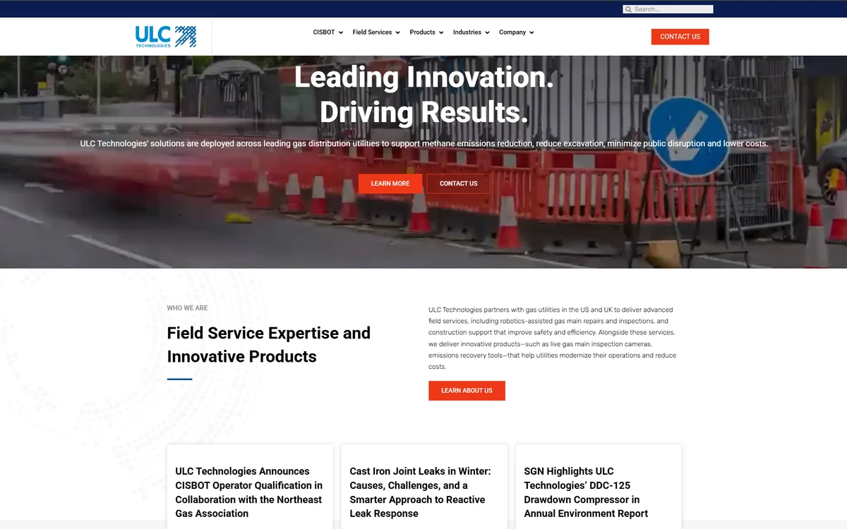 The ULC Technologies website as built