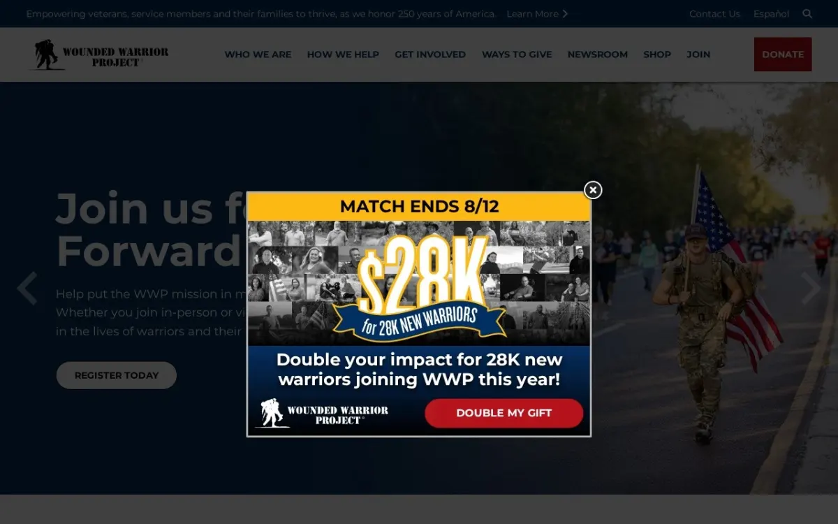 The Veterans Charity website as built